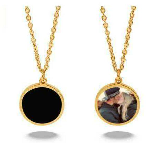 Personalized Color-Changing Stainless Steel Necklace for Men & Women - Custom Photo Christmas Souvenir