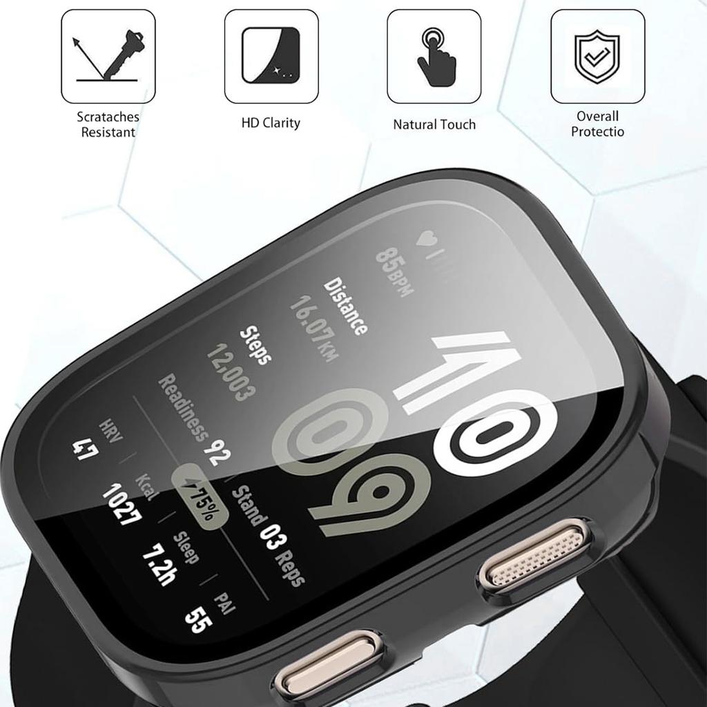 Pouzdro na PC + Sklo pro Amazfit Bip 6 Ochranná fólie proti poškrábání Nárazník Tvrzené sklo Kryt chrániče obrazovky pro Amazfit Bip6 Příslušenství