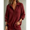 Women S Long Sleeve Polo Collar Solid Knit Sweater For Autumn Winter