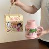 Ceramic Cup High Value Mug with Lid Office Household Water Cup Practical Hand Souvenir Gift for Friends and Customers