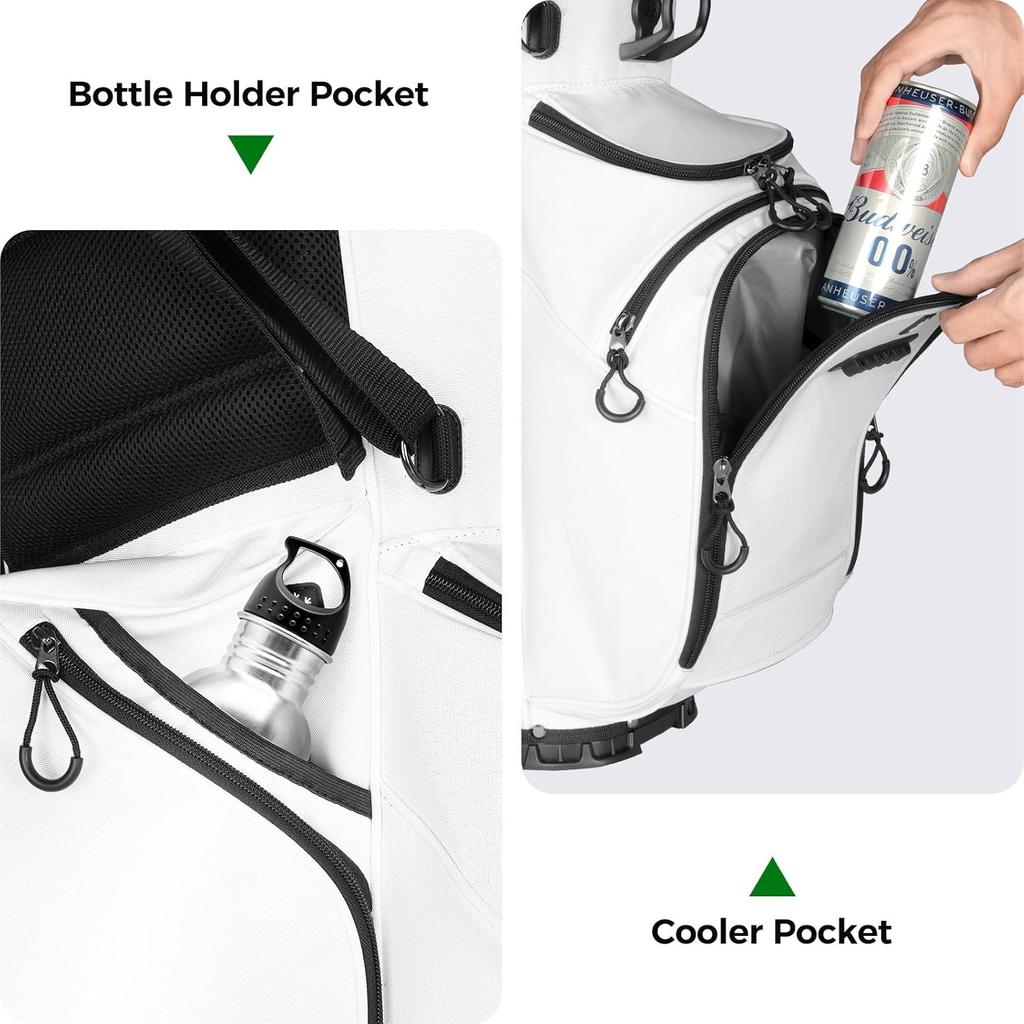 Findway 14 Way Golf Stand Bag, Lightweight Golf Bag with Stand for Men Women, Golf Club Carry Bag with Dual Strap, Rain Cover, Multiple Pockets, Golf