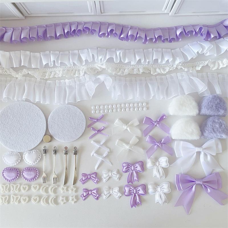 63ks Kawaii DIY Ita Bag Dekorace Materiál Sada Stuha Mašle Andělské Křídlo Sada Doplňků K-Pop Fanoušci Ruční Výroba