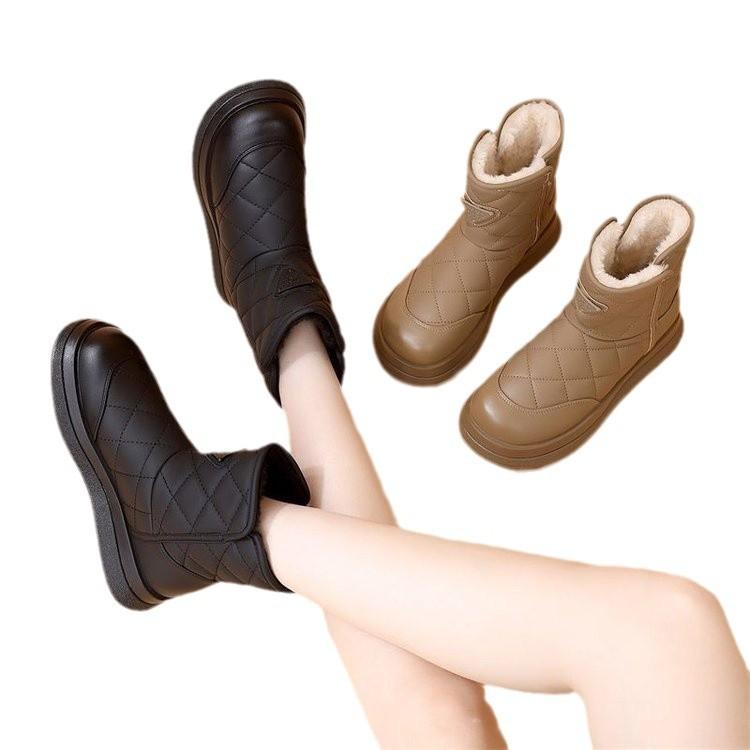 Popular Snow Boots Women's Winter 2024 New Velvet Thickened Cotton Shoes Waterproof, Non-slip and Warm Short Boots Cotton Boots