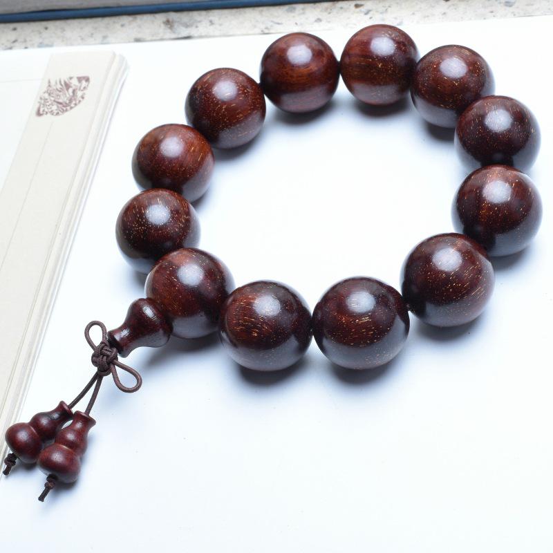 Venus Old Material Small-Leaf Red Sandalwood Prayer Beads Chain - High Oil Density, Unisex, New Chinese Style Decoration Gift