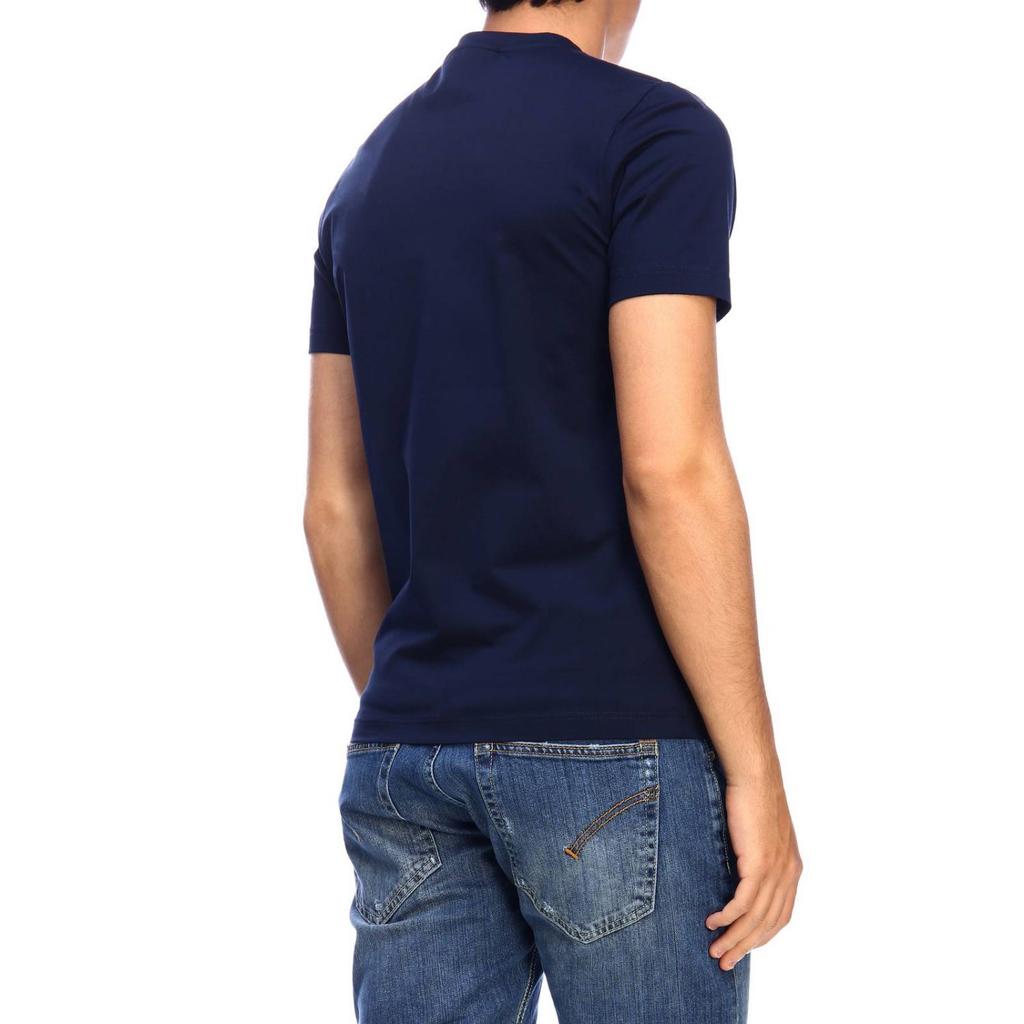 PRADA T-Shirts Men's Navy Blue Crew Neck Moderate UJM564-1UOR-F0124