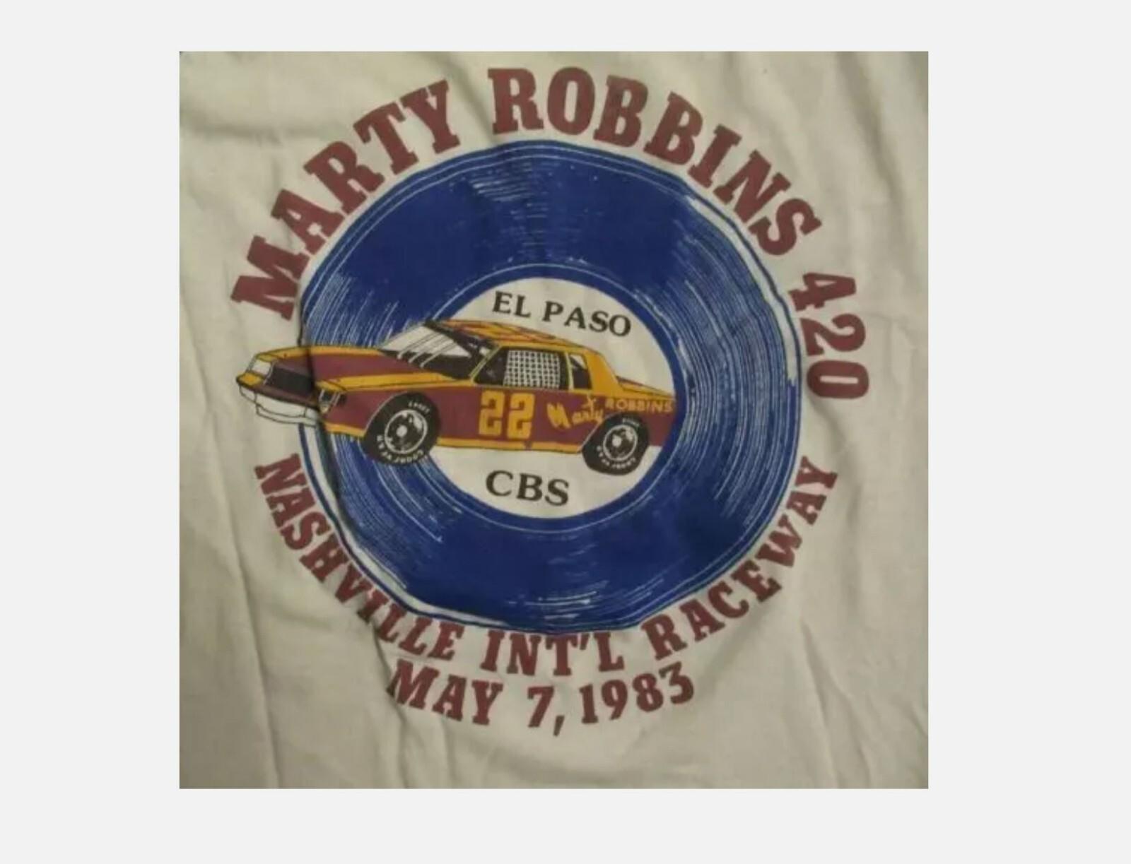 

Винтажная футболка Марти Роббинса 420 Racing Nashville, классическая белая. 2XL