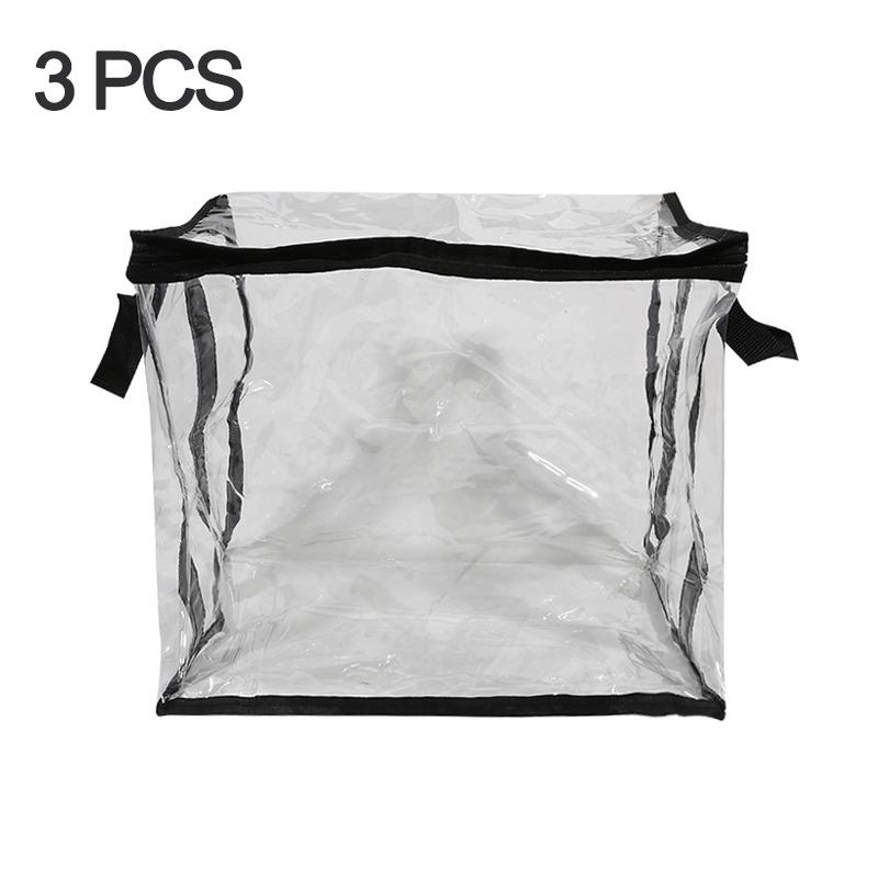 1/3pcs Transparent Books Storage Bag Newspaper/magazine Document Container Foldable Waterproof Dust Proof Stationery Organizer