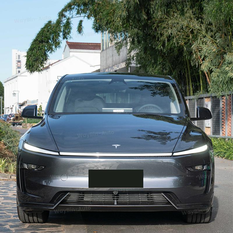 Glossy Black Front Lip Spoiler & Front Bumper Lip Kit for Tesla Model Y Juniper 2025+ - AD Sport Body Kits Styling Accessories