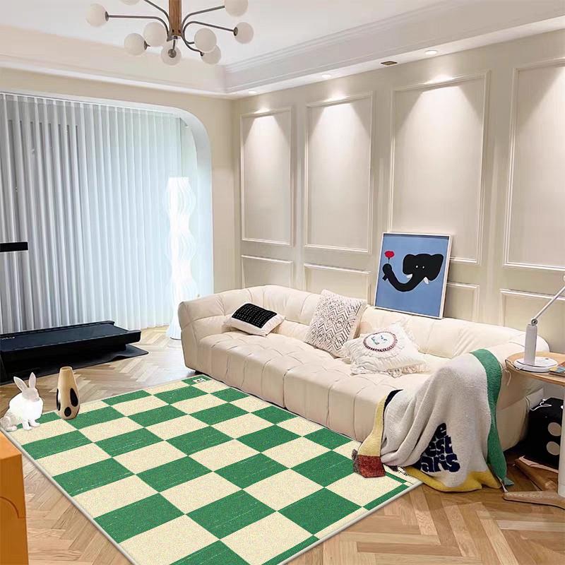 Fashion Plaid Design Carpet for Living Room Modern Decoration Home Durable Easy Clean Rug Lounge Bedroom Non-slip Mat Abstract