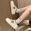 Platform white shoes women's autumn new retro versatile, lightweight and breathable niche sports and leisure board shoes