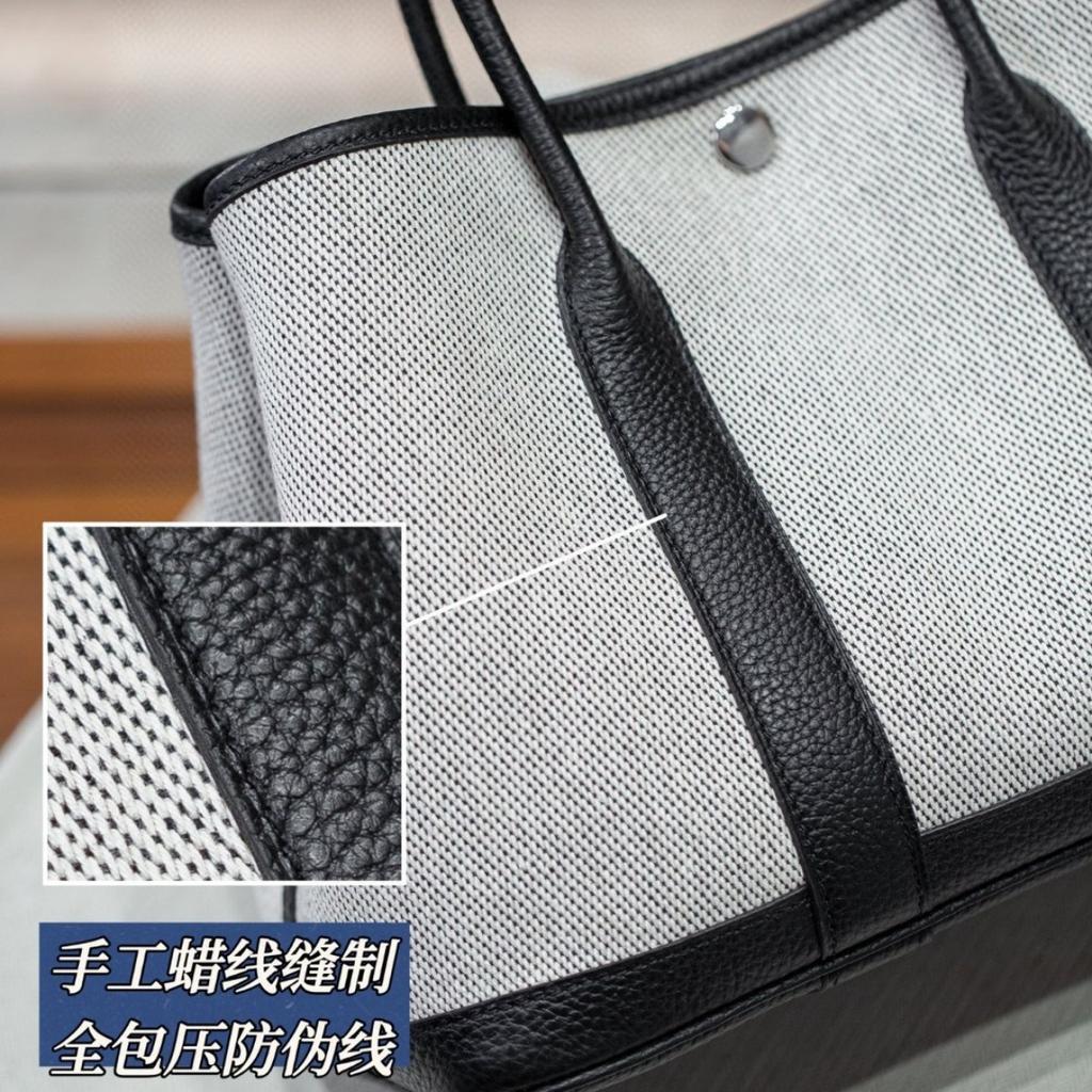 Erste Schicht Rindsleder Panda Handwachsfaden genäht Rindsleder Muster Version 23/30cm Gartentasche Handtasche Stahlbeschläge