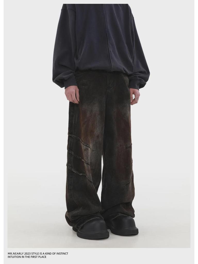 Retro High Street Style Loose Fit Jeans – Unisex Trendy Straight-Leg Pants