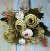 LA100 European Style Handmade Artificial Silk Peony Small Handle High Quality Wedding Decoration Bouquet for Home Back To School