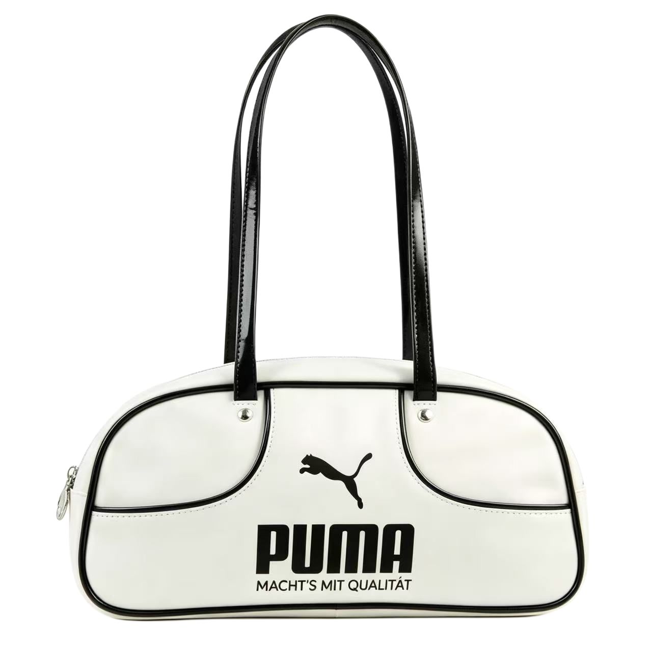 Puma 1976 Street Fashion Zipper Closure Synthetic Leather Shoulder Bag Unisex bags White 09286402 White