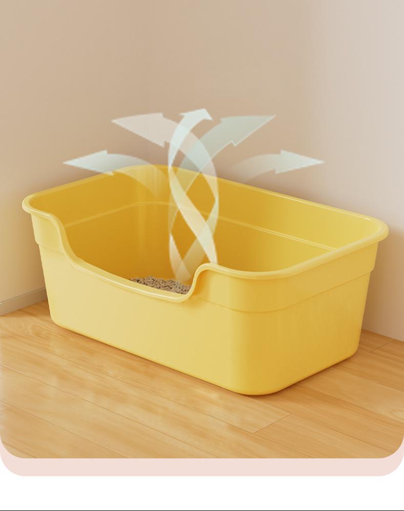 Extra Große Halboffene Anti-Tracking Katzentoilette