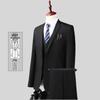 Dreiteiliger Anzug im koreanischen Stil für Herren, Slim Fit - Business-, Freizeit-, Hochzeits- oder Arbeitskleidung für Trauzeugen.