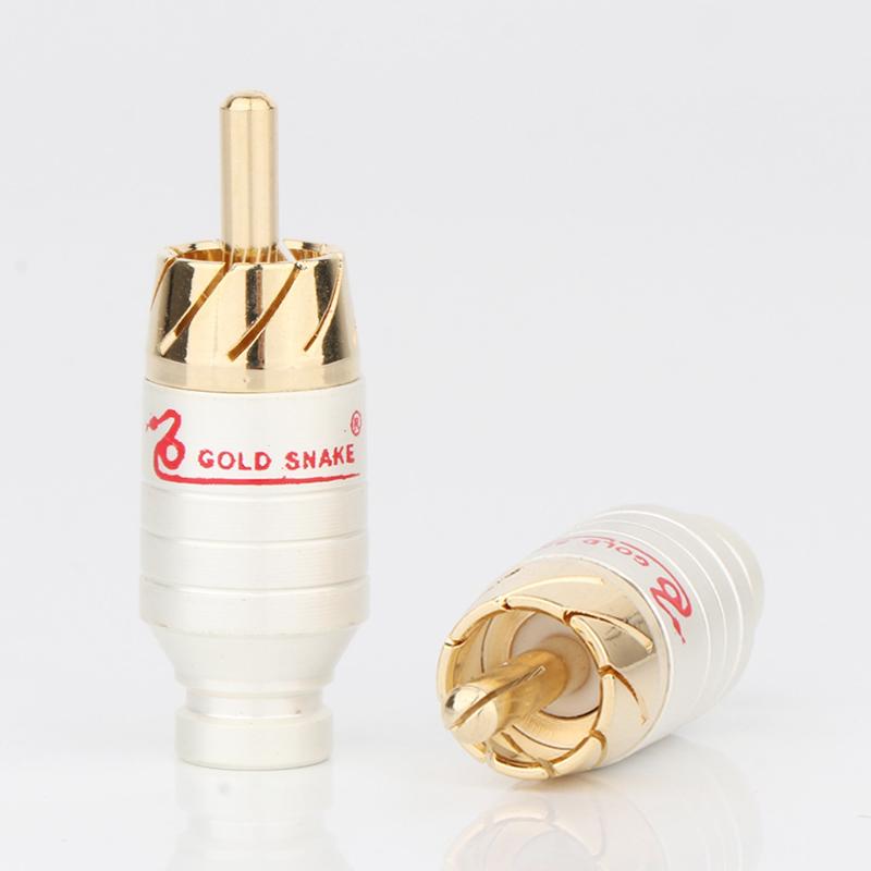 RCA Connectors Plug Pure Copper Gold Plated Audio Amplifier Hifi Speaker Terminal Socket RCA Lotus Signal Cable Plug Adapter