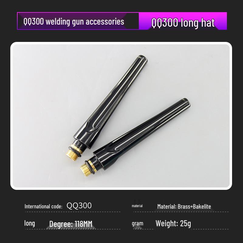QQ/QS300 Argon Welding Torch Accessories: Ceramic Nozzle, Gas Diffuser, Tungsten Electrode Holder, Tail Cap, Torch Head.
