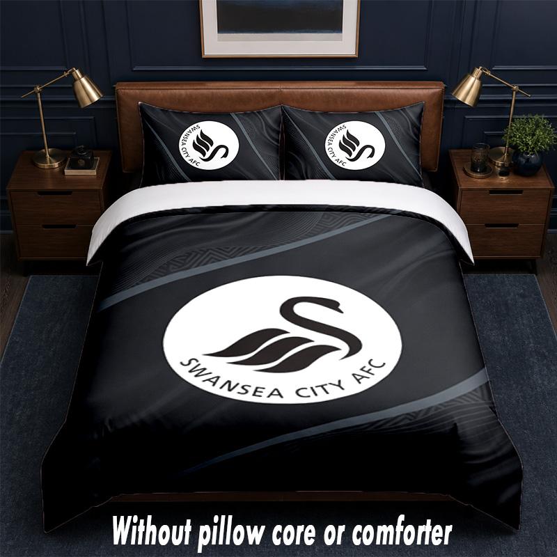 Set Biancheria da Letto Swansea City Design 1 Copripiumino + 2 Federe Morbido Traspirante Biancheria da Letto per la Casa