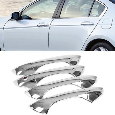 8Pcs Silver Chrome Car Exterior Accessories Side Door Handle Cover Trim Replacement for Honda Accord 2008 2009 2010 2011