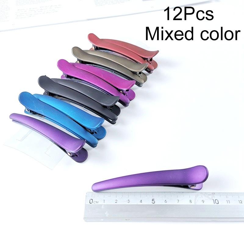 

12 шт. профессиональных инструментов для укладки волос в салоне, пластиковые зажимы для волос, заколки-утконосы, матовые, большие, цветные, заколки-крокодилы