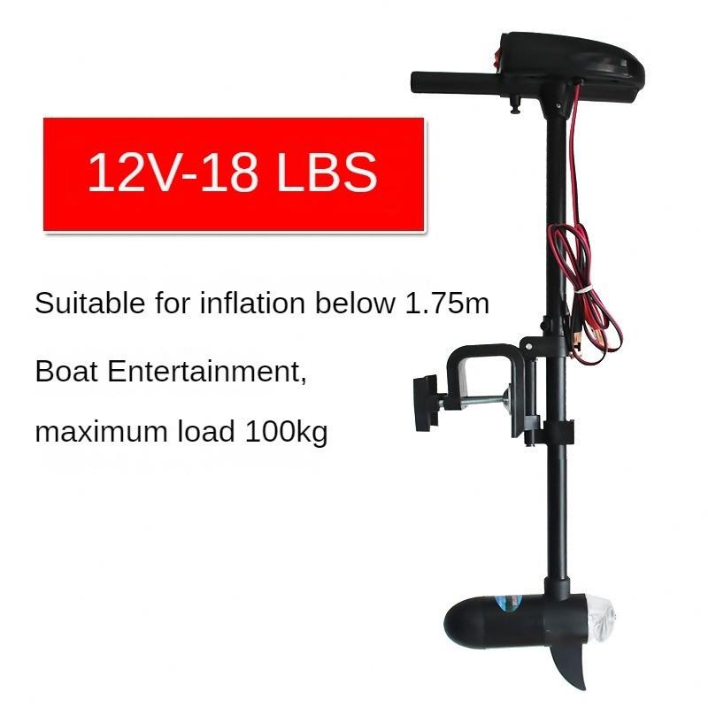 12V/48V Brushless Marine Electric Thrusters Rubber Boat Motor Propeller Suspension Plastic Outboard Machine Black