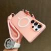 Candy Color Matte For Magsafe Phone Case For Samsung Galaxy S26 S24 FE S25 Edge S22 S23 FE Plus S25Ultra With Lanyard Soft Cover