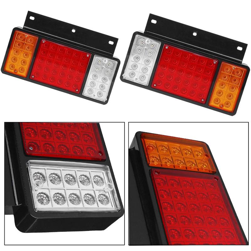 12v 2pcs Rear Lights For Isuzu Elf Truck Npr / Nkr / Nhr / Nlr Car 3 Color Truck Trailer Lights LED Rear Turn Brake Signal Light