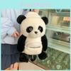 Panda Plush Backpack Cartoon Soft Doll Bag With Zipper For Daily Use