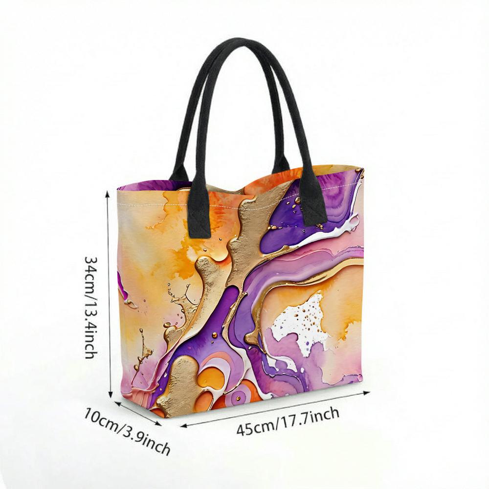 Abstract Print Tote Bag Fashion Large Capacity Daily Shoulder Handbag for Women