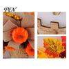 Harvest Season Home Interior Decor Wooden Pumpkin Halloween Door Sign with LED Lights, Artificial Floral Hanging Thanksgiving Party Welcome