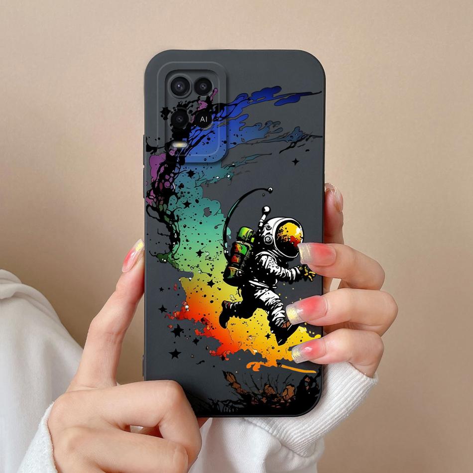 For Oppo A54 A54S Case Simple Cute Design Full Protection Phone Housing For Oppo A 54 4G Back Cover Soft Liquid Silicone Fundas