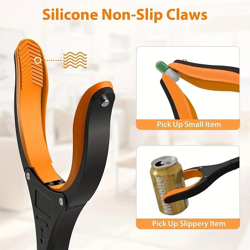 32 Inch Extra Long Foldable Reacher Grabber Tool for Elderly Hand Aid Trash Pick Up Litter Picker Home Cleaning Assistance Tool