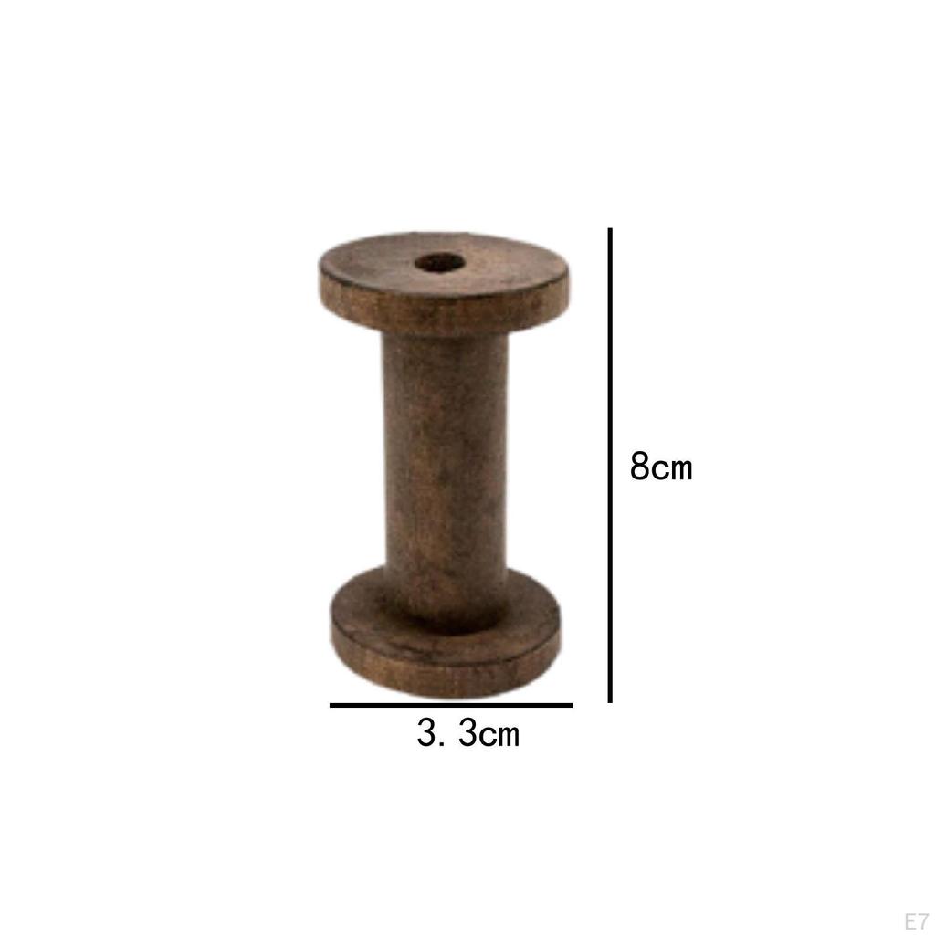 2 Pieces Empty Wooden Spools, 7.9 Cm.