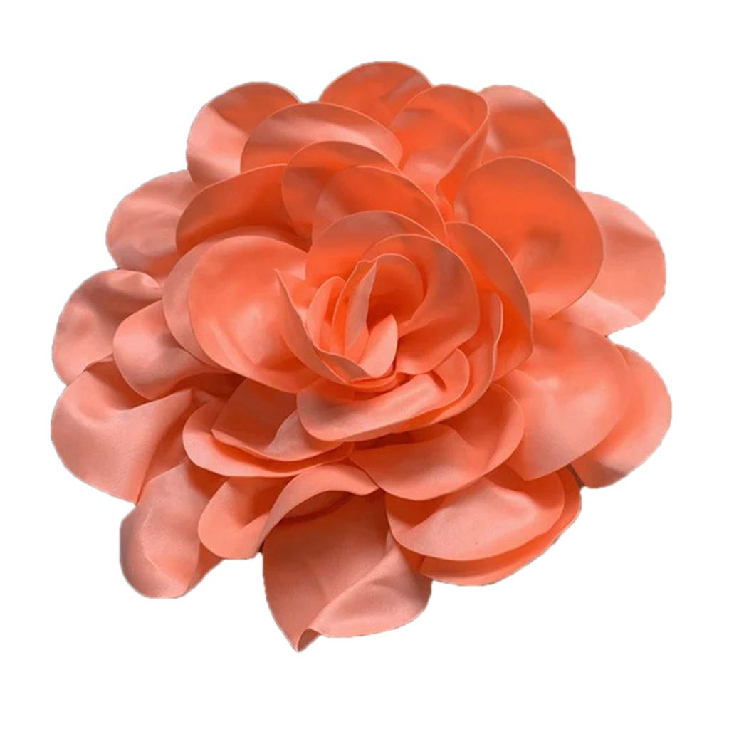 Elegant 24cm Handmade Lapel Pin Beautiful Satin Flower Lapel Pin Delicate Brooch Jewelry for Work and Business