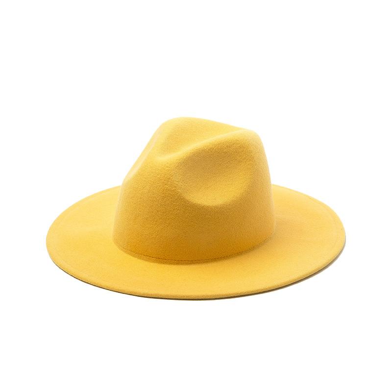 Autumn and winter new multi-color decorative with delicate wool jazz top hat casual fashion felt jazz hat