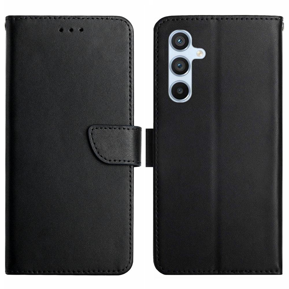 

HT02 For Samsung Galaxy S24+ Case Genuine Cow Leather Anti-fall Phone Cover Black