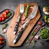Classic Elegant Stainless Steel Cutlery Set Fork Spoon Knife Full Dinning Fork Steak Knife Teaspoon Creative Dinnerware Set