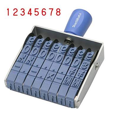 Shachihata Rotating Rubber Stamp, 8-series Roman Characters, First Issue, Stamp Size: Approx. 86 X 8 Mm, Gothic Font