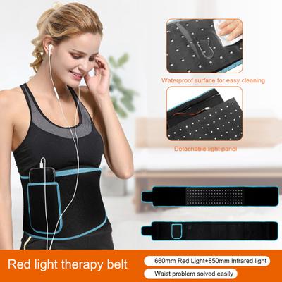 Adjustable Red Light Therapy Belt Hands-Free Infrared Treatment Wrap for Pain Relief 660nm 850nm Red Light Therapy Strips for Body