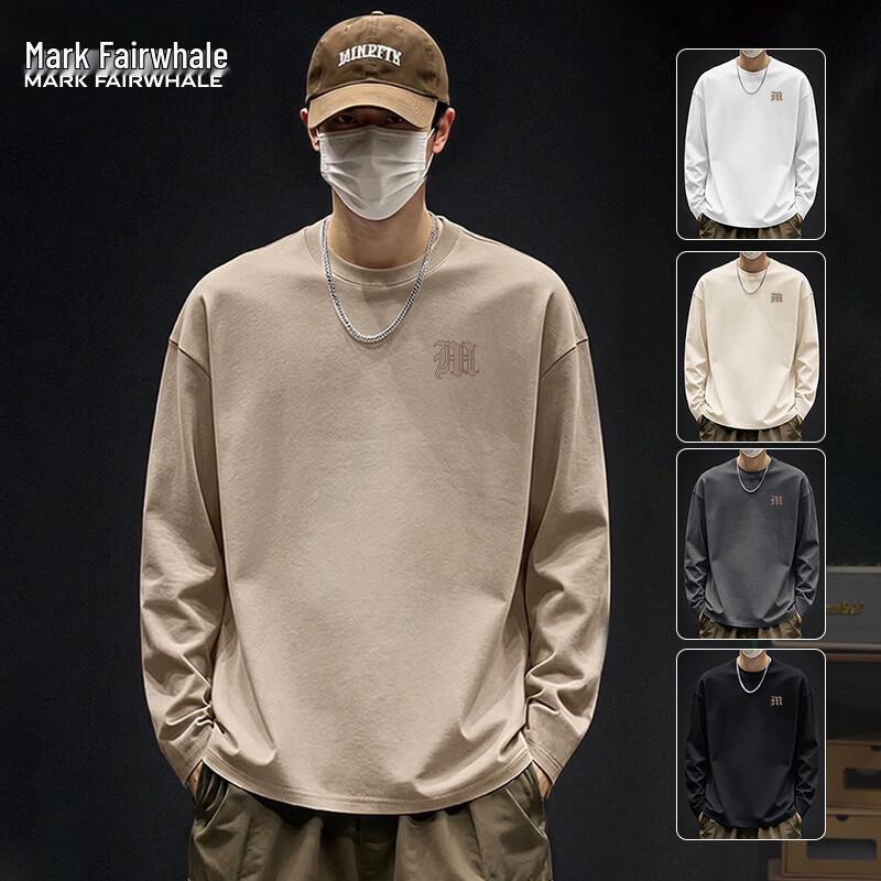 Mark Fairwhale Men's Loose Fit Cotton Long-Sleeve T-Shirt