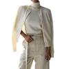 European-American High Neck Knit Sweater Cardigan Set for Spring/Autumn 2026 - Women's Long Sleeve Top + Cardigan