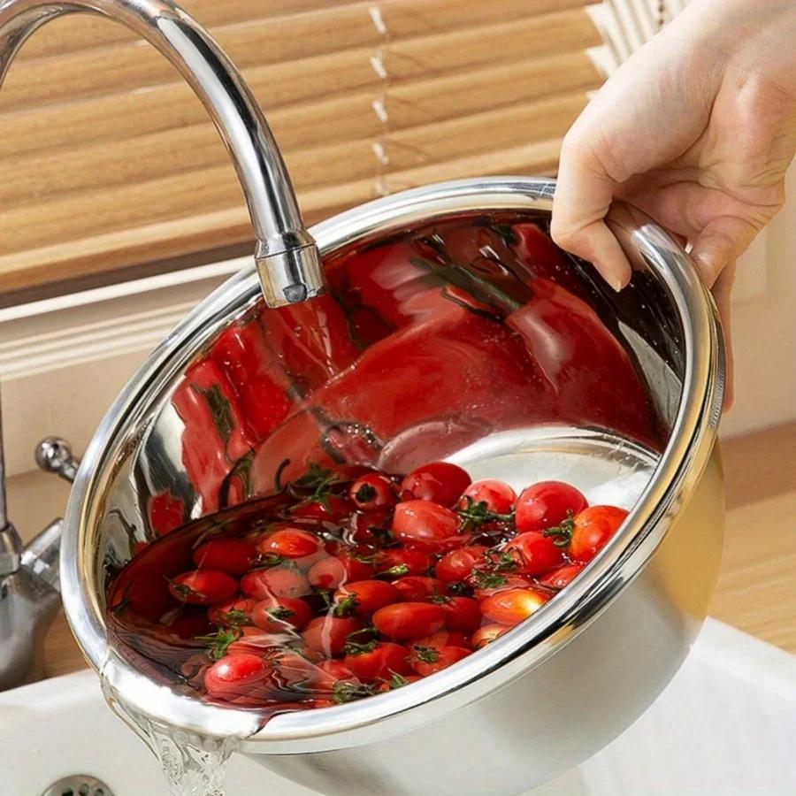 Scaled Mixing Bowl Stainless Steel Whisking Bowl For Knead Dough Salad Cooking Baking Container Kitchen Supplies