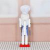 Handcrafted Wooden Christmas Nutcrackers Chefs Statue With Blue Plaids Apron Vintage Holiday Tabletop Display Ornament