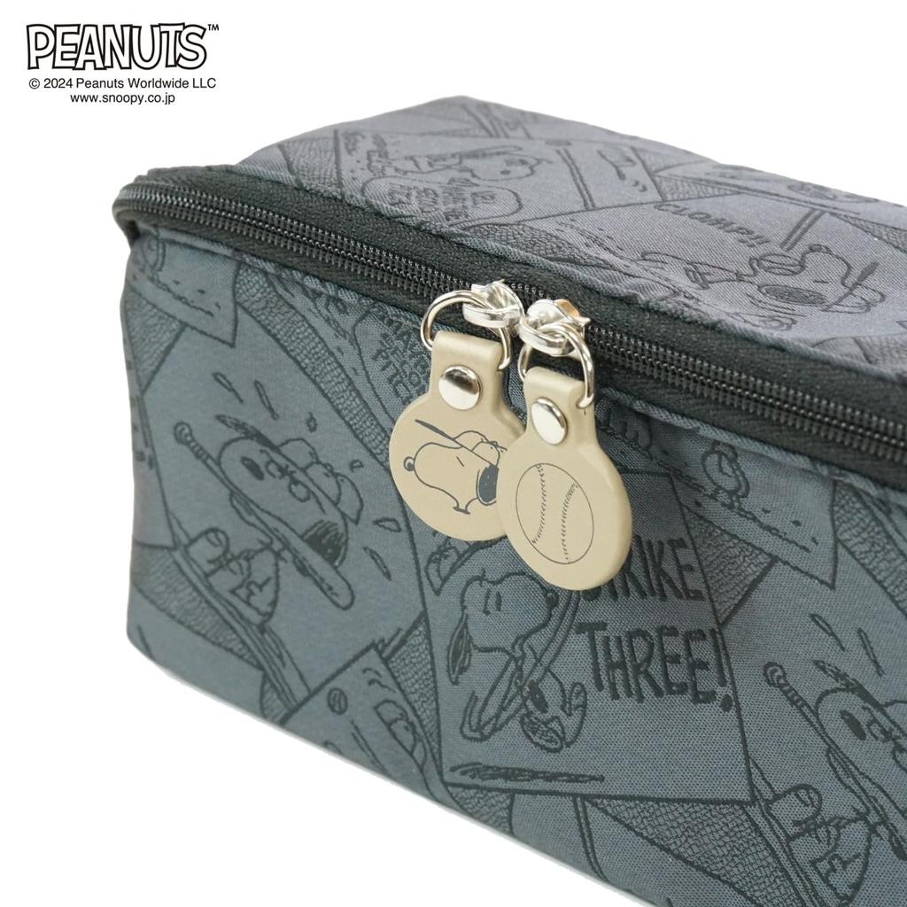 Snoopy Baseball Pattern PACAPO Pouch Large D49301F Gray [Peanuts] (Wa-60)