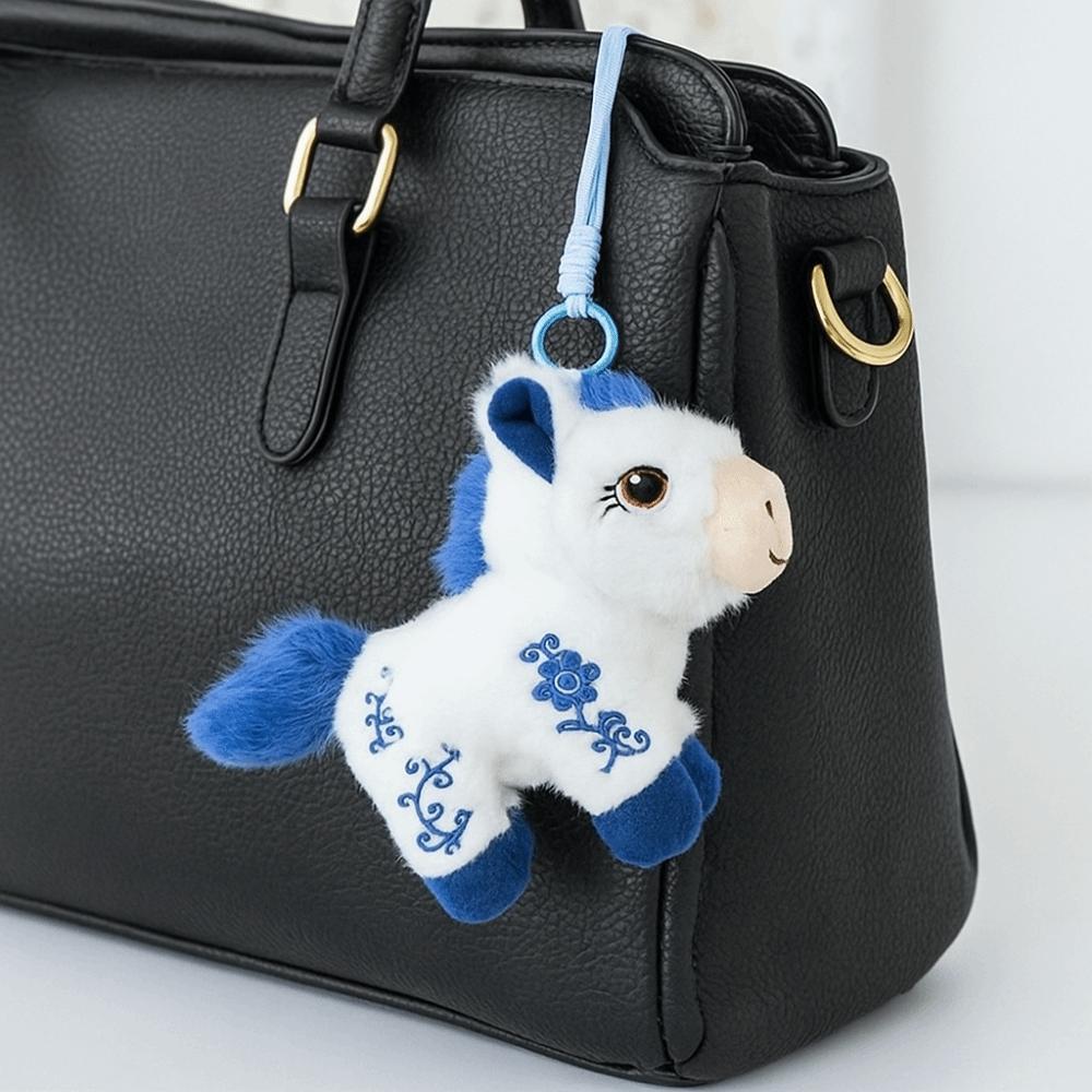 PP Cotton Vintage Pony Plush Keychain Chinese Horse Plush Keyring Chinese New Year Gift