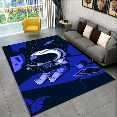 Covor 3D Astronaut Desen Animat Spațiu, Covor pentru Casă Living Dormitor Copii Decor, Covoraș de Ușă Antiderapant pentru Copii