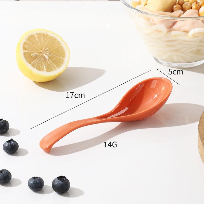 Spoon - Household High-temperature Resistant Anti-drop Clear Soup Deep-mouth Ramen Spoon, Rice Noodle Long-handled Plastic Soup Spoon