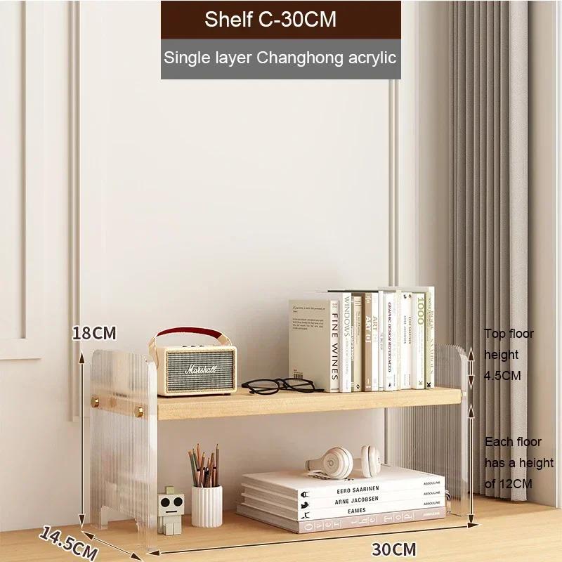 Desktop Storage Rack Acrylic Desk Bookshelf Student Dormitory Organize Shelves Office Desktop Storage Rack Multi Layer Organizer 2970₽