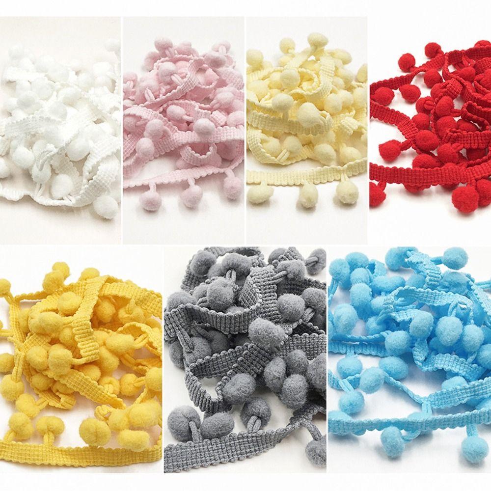 20 Yard Mini-Größe Pompon-Borte 1,2 cm Kugelkissen-Dekoration Pompom-Fransenband DIY Bastel-Tischdecken-Kanten-Nähspitze